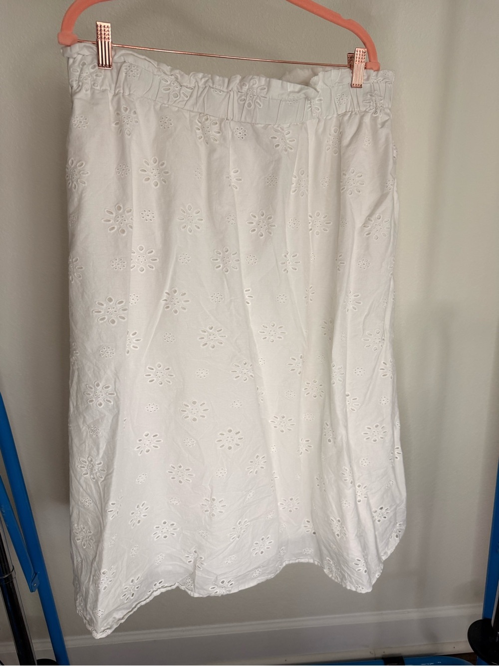 Universal Thread White Eyelet Midi Skirt with Elastic Waist